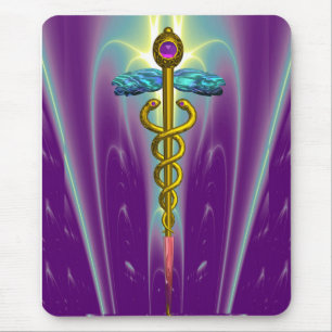 CADUCEUS, vibrierendes Goldametist Mousepad