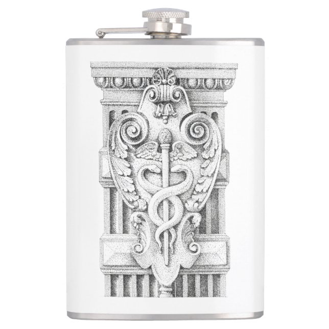 CADUCEUS Vinyl Wrapped Flask Flachmann (Vorderseite)