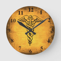 Caduceus Wall Clock