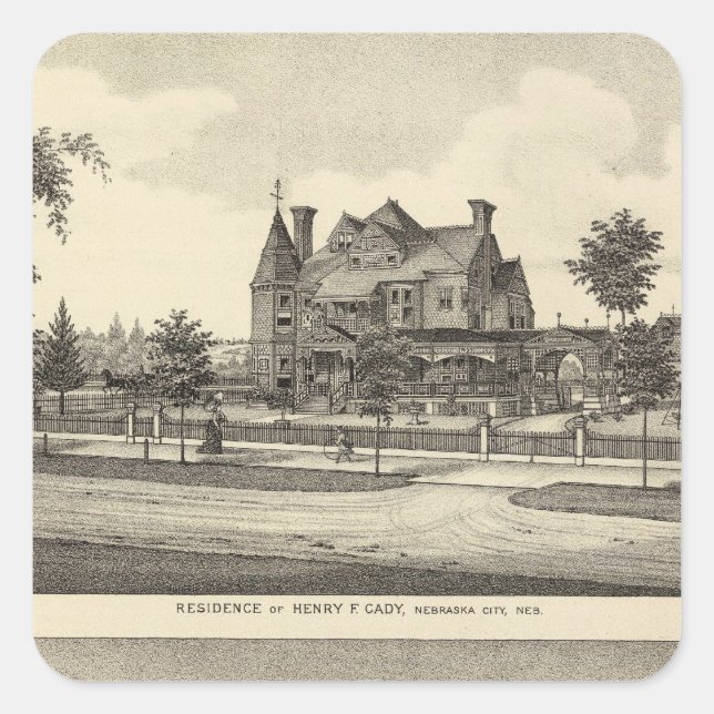 Cady und Kilpatrick, Nebraska Quadratischer Aufkleber (Vorderseite)