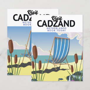 Cadzand Niederlande Strand Reiseplakat