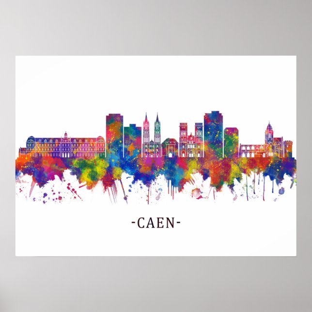 Caen France Skyline Poster (Vorne)