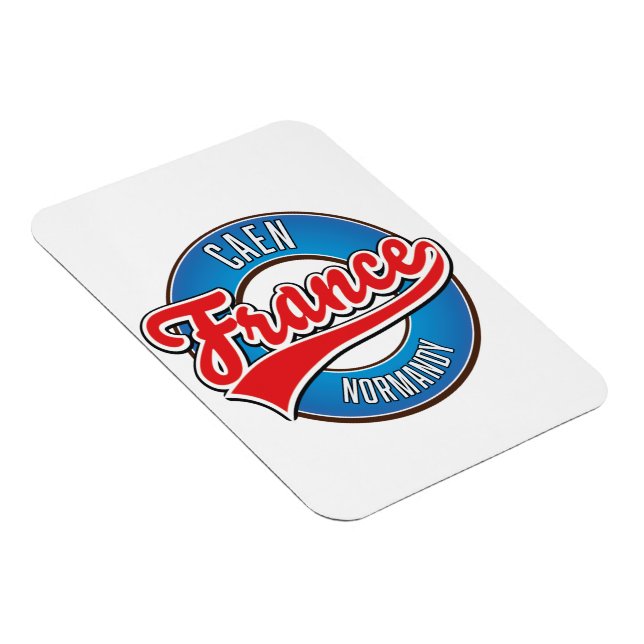 Caen Normandy France Retro-Logo Magnet (Rechte Seite)
