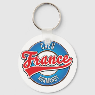 Caen Normandy France Retro-Logo Schlüsselanhänger