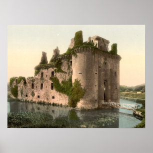 Caerlaverock Schloss, archivalischer Druck Poster
