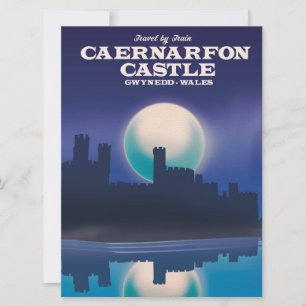 Caernarfon Castle, Gwynedd Wales Reiseplakat Einladung
