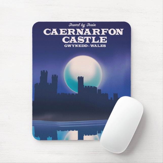 Caernarfon Castle, Gwynedd Wales Reiseplakat Mousepad (Mit Mouse)