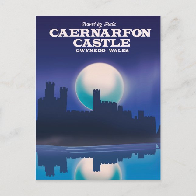 Caernarfon Castle, Gwynedd Wales Reiseplakat Postkarte (Vorderseite)