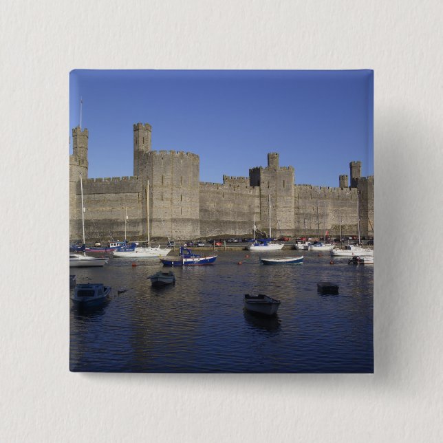 Caernarfon Castle, Gwynedd, Wales (RF) Button (Vorderseite)