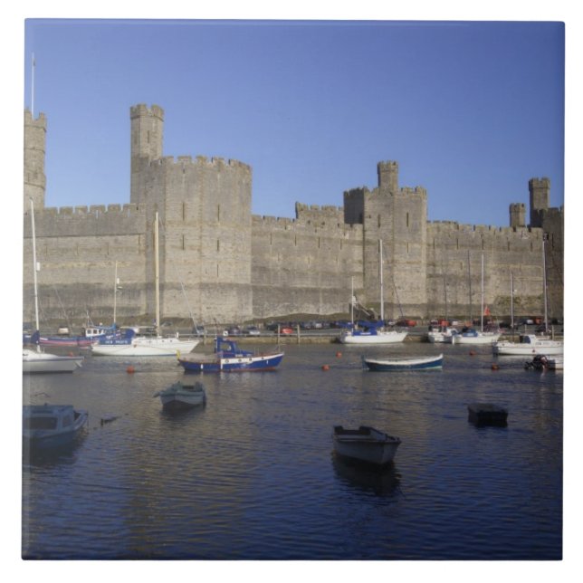 Caernarfon Castle, Gwynedd, Wales (RF) Fliese (Vorderseite)