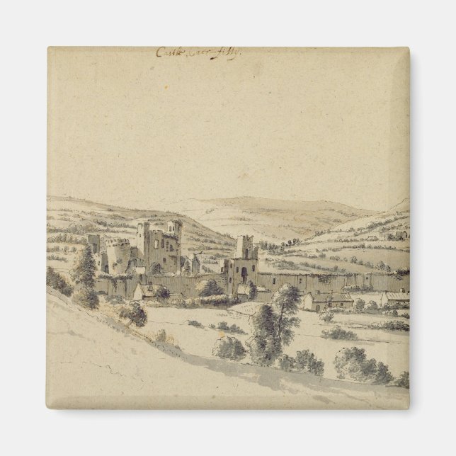 Caerphilly Castle (Stift, Tinte und Waschbecken au Magnet (Vorne)