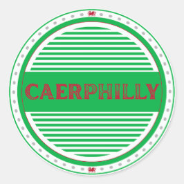 Caerphilly City Pride Emblem – Walisische Identitä Runder Aufkleber