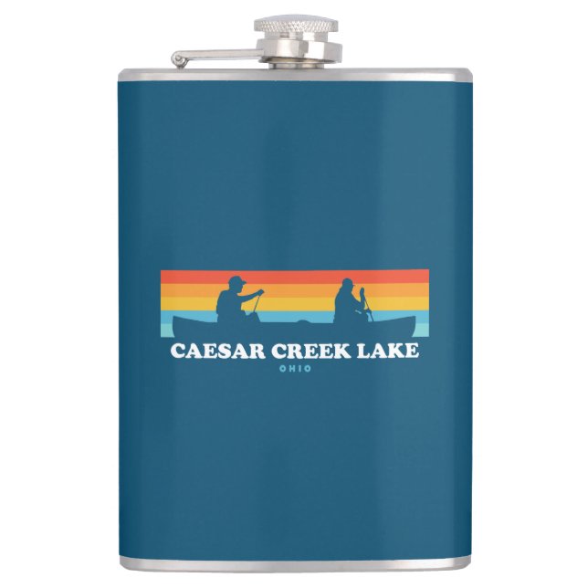 Caesar Creek Lake Ohio Canoe Flachmann (Vorderseite)