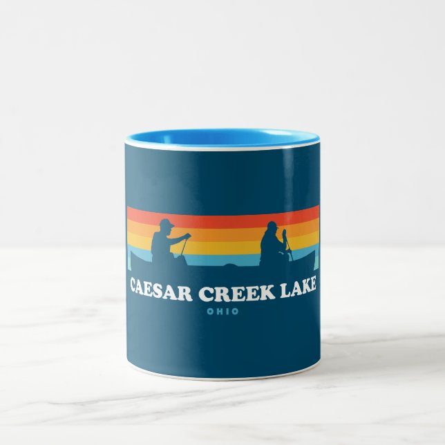 Caesar Creek Lake Ohio Canoe Zweifarbige Tasse (Mittel)