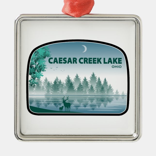 Caesar Creek Lake Ohio Ornament Aus Metall (Vorne)