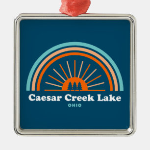 Caesar Creek Lake Ohio Rainbow Ornament Aus Metall