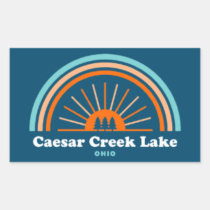 Caesar Creek Lake Ohio Rainbow Rechteckiger Aufkleber