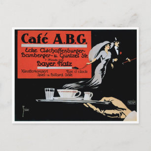 Cafe ABG Vintage-Café-Werbung Postkarte