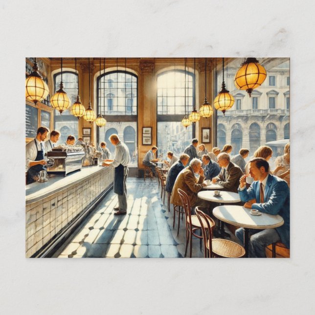 Café Al Porto Pinacoteca Casa Serodine Tasse Postkarte (Vorderseite)