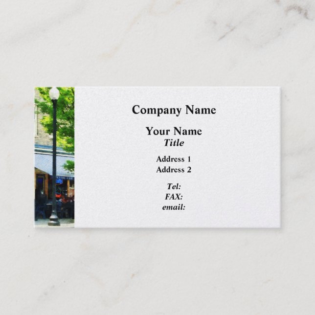 Cafe Albany NY Visitenkarte (Vorderseite)