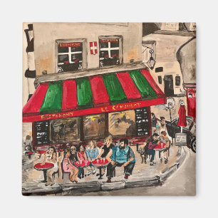 "Café an der Rue Norvins, Montmarte" Paris Magnet