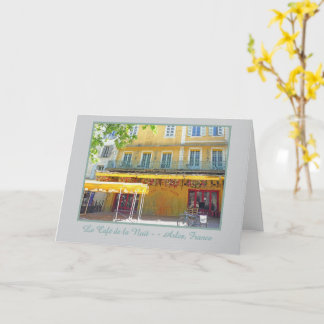 "CAFE AT NIGHT IN ARLES FRANCE" Greeting Card Karte