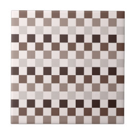 Cafe Au Lait checkerboard pattern Fliese