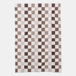 Cafe Au Lait checkerboard pattern Geschirrtuch