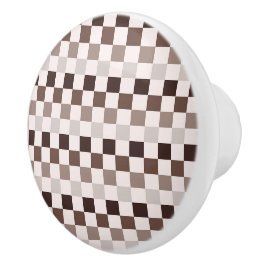 Cafe Au Lait checkerboard pattern Keramikknauf