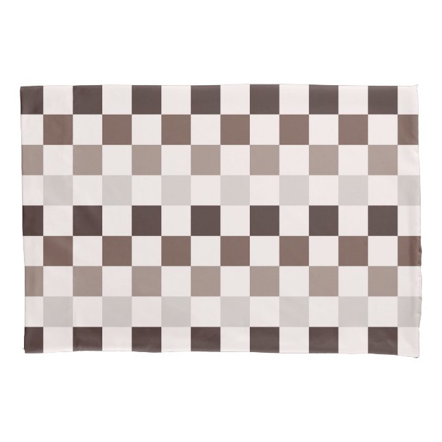Cafe Au Lait checkerboard pattern Kissenbezug (Vorderseite-Links)