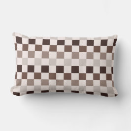 Cafe Au Lait checkerboard pattern Lendenkissen