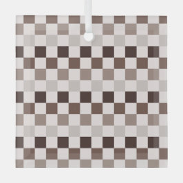 Cafe Au Lait checkerboard pattern Ornament Aus Glas