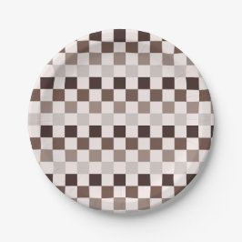 Cafe Au Lait checkerboard pattern Pappteller