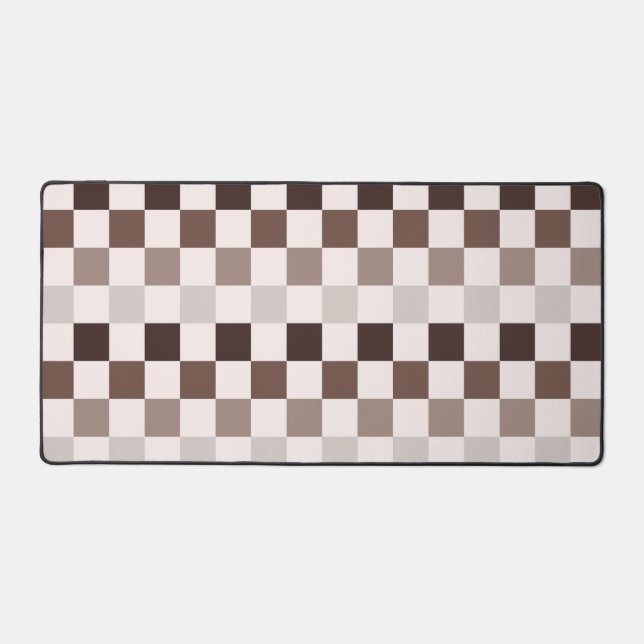 Cafe Au Lait checkerboard pattern Schreibtischunterlage (Vorderseite)