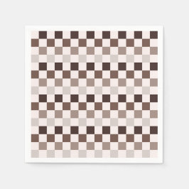 Cafe Au Lait checkerboard pattern Serviette