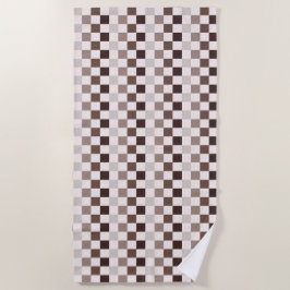 Cafe Au Lait checkerboard pattern Strandtuch
