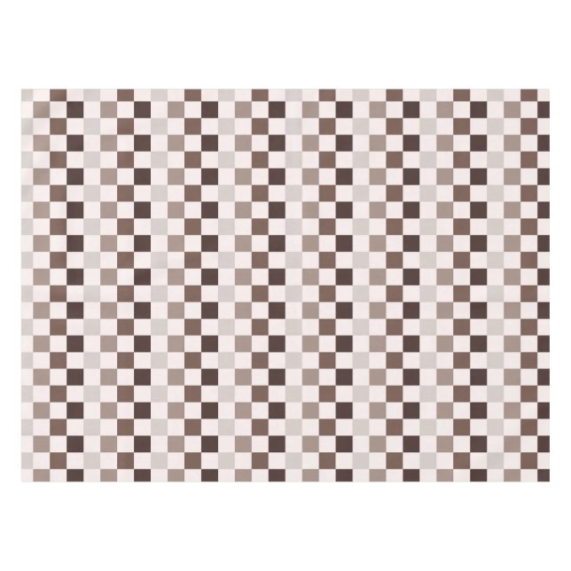 Cafe Au Lait checkerboard pattern Tischdecke (Vorderseite (Horizontal))