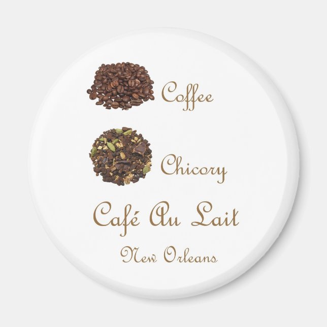CAFE AU LAIT NEW ORLEANS KAFFEE CHICORE MAGNET (Vorne)