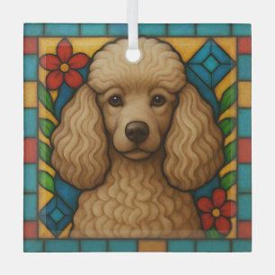 Cafe au Lait Poodle Dog "Festes Glas" Ornament Aus Glas