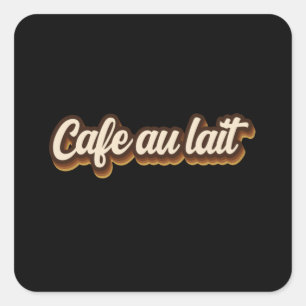 Café au lait quadratischer aufkleber