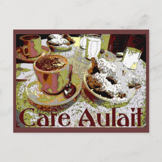 Café Aulait, New Orleans Kaffee Postkarte (Vorderseite)