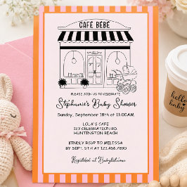 Café Baby Shower | Paris Café | Café Bébé Einladung