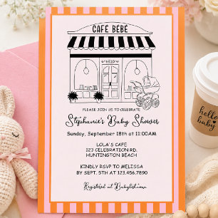 Café Baby Shower Paris Café Café Bébé Einladung