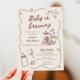 Café-Baby wird gemixt - Babyparty Einladung