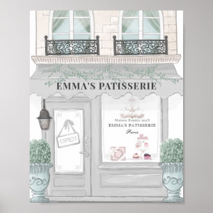 Café Bakery Patisserie Grau Hintergrund Poster