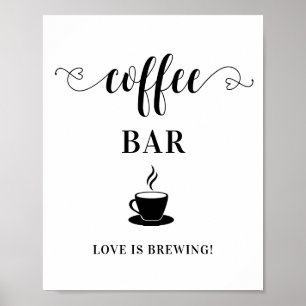 Café-Bar-Hochzeitsschild Poster
