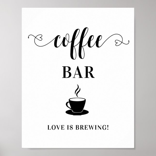Café-Bar-Hochzeitsschild Poster (Vorne)