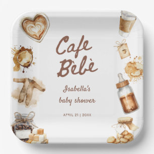 Cafe Bebe Baby Braut Kaffee Braune Babyparty Pappteller