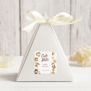 Cafe Bebe Baby Braut Kaffee Braune Babyparty Quadratischer Aufkleber
