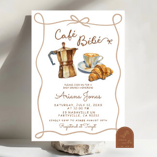 Cafe Bebe Baby Brunch Dusche Einladung